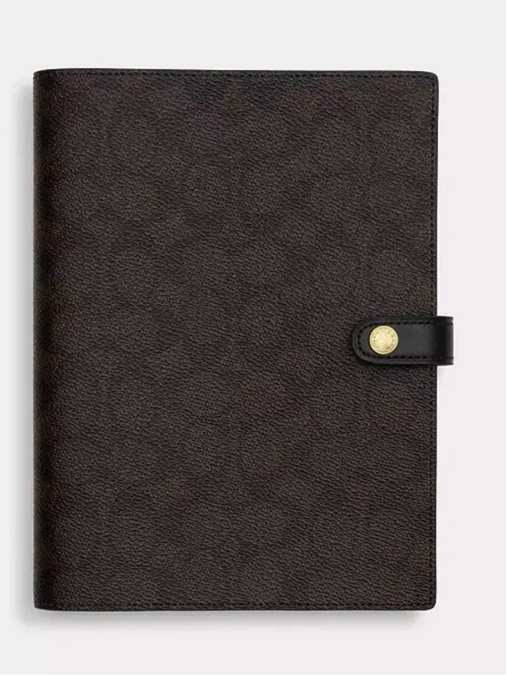 Coach Brown Leather Notebook with Embossed Logo